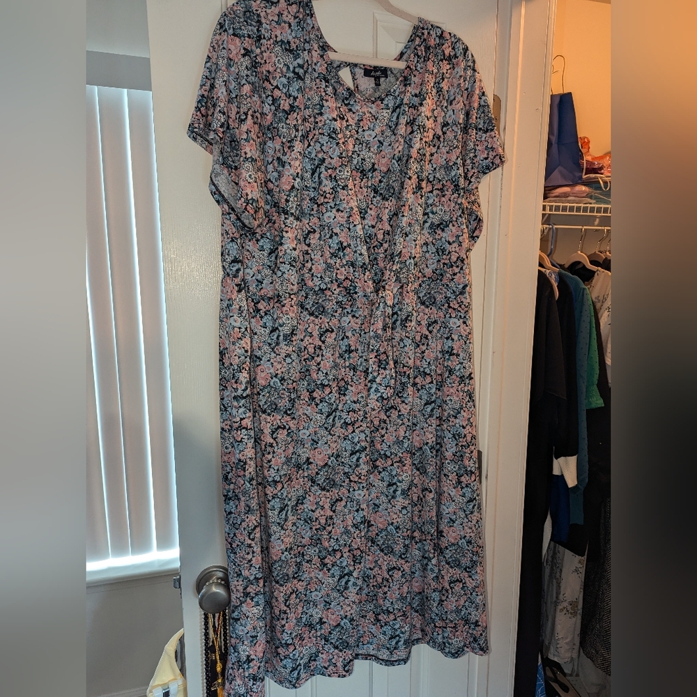 Angels Pink and Blue Floral Maxi Dress